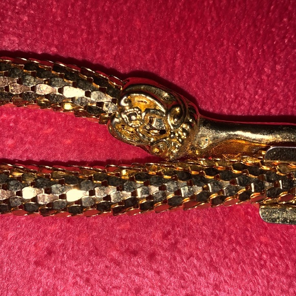 1970s DL Auld Clasping Hands Gold Tone Mesh Belt/Necklace ✨ - Picture 9 of 16